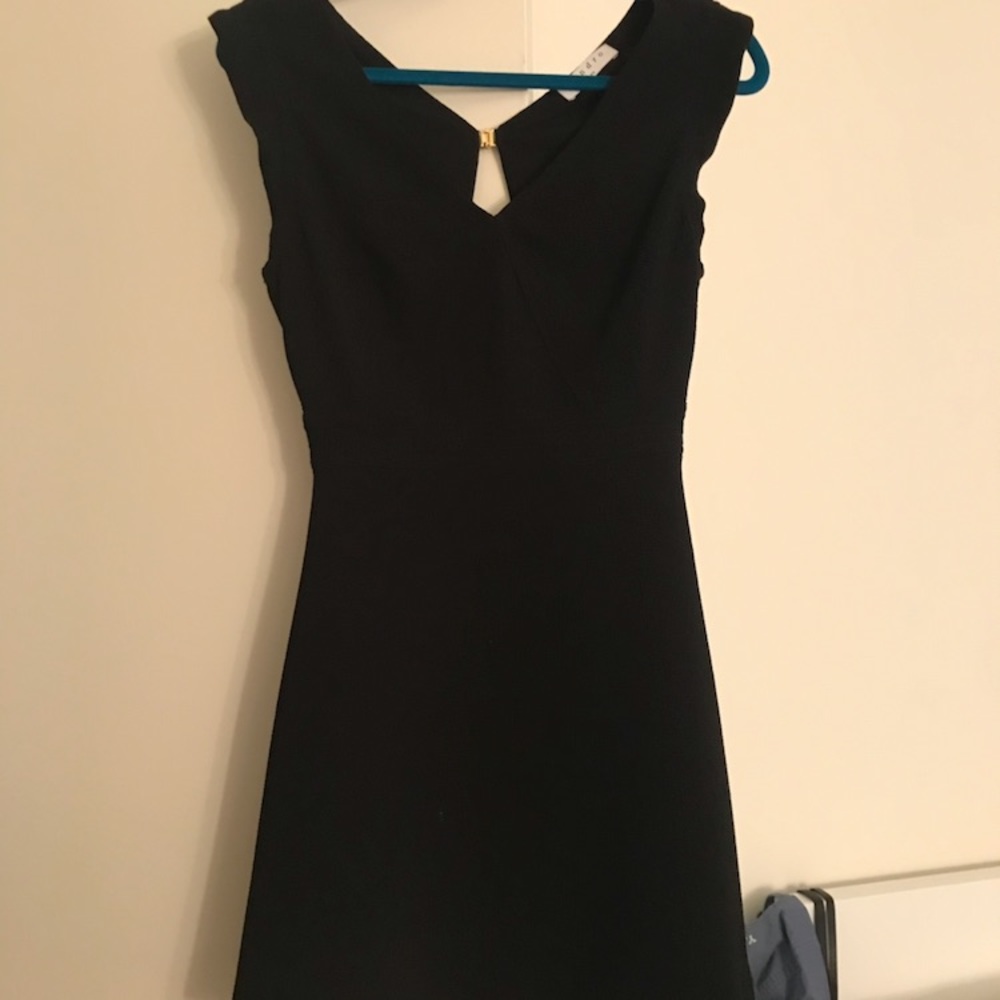 Sandro Black Fit & Flare Cutout Dress